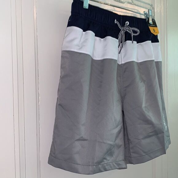 NWT Speedo 3 color striped swim trunks - Picture 4 of 8